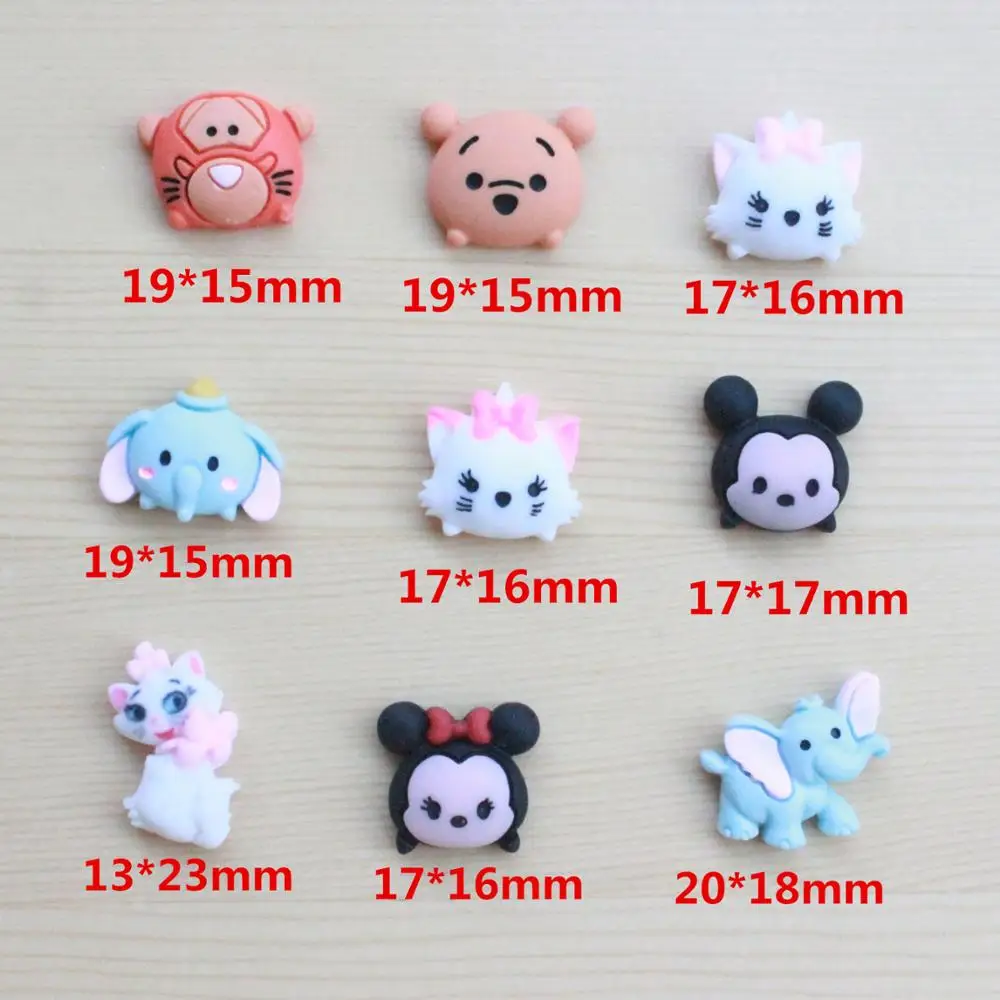 10 шт./лот мультфильм животных плоские пластмассовые кабошон Kawaii ободок с ушками кошки, тигра Мышь Детские бантики для волос аксессуары ручная работа Скрапбукинг декорирование