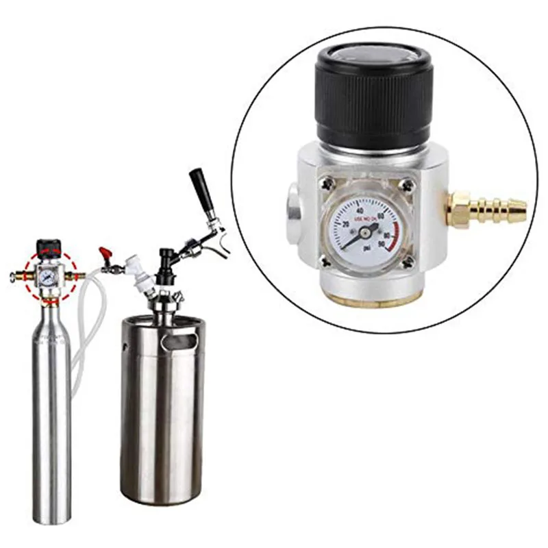 Soda CO2 мини газовый регулятор T21x4 нить CO2 зарядное устройство Комплект 0-90 PSI Cornelius бочонок зарядное устройство для европейского разливного пива Kegerator