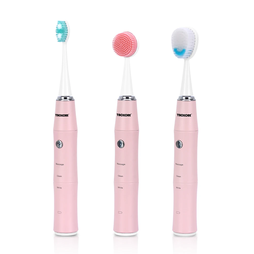 

3-in-1 Sonic Electric Toothbrush USB Rechargeable Ultrasonic Tooth Brush Heads Facial Cleansing Device Massager Tooth whitening