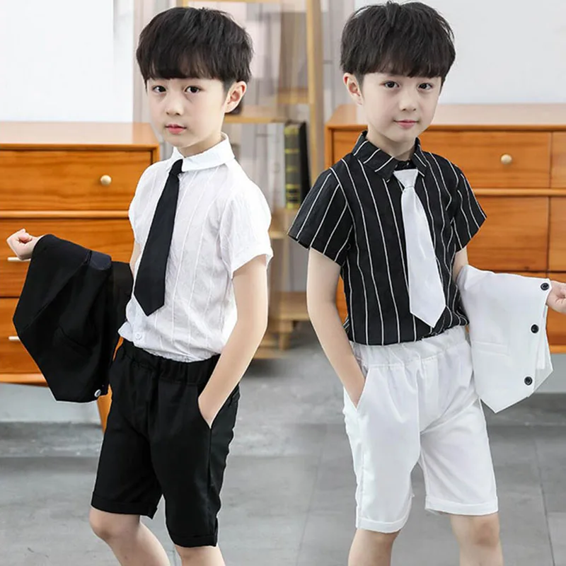 

Flower Children Boys Wedding Party Gentleman Formal Suits 3pcs Clothing Sets For Boys White Performance Dance Costumes New 2019