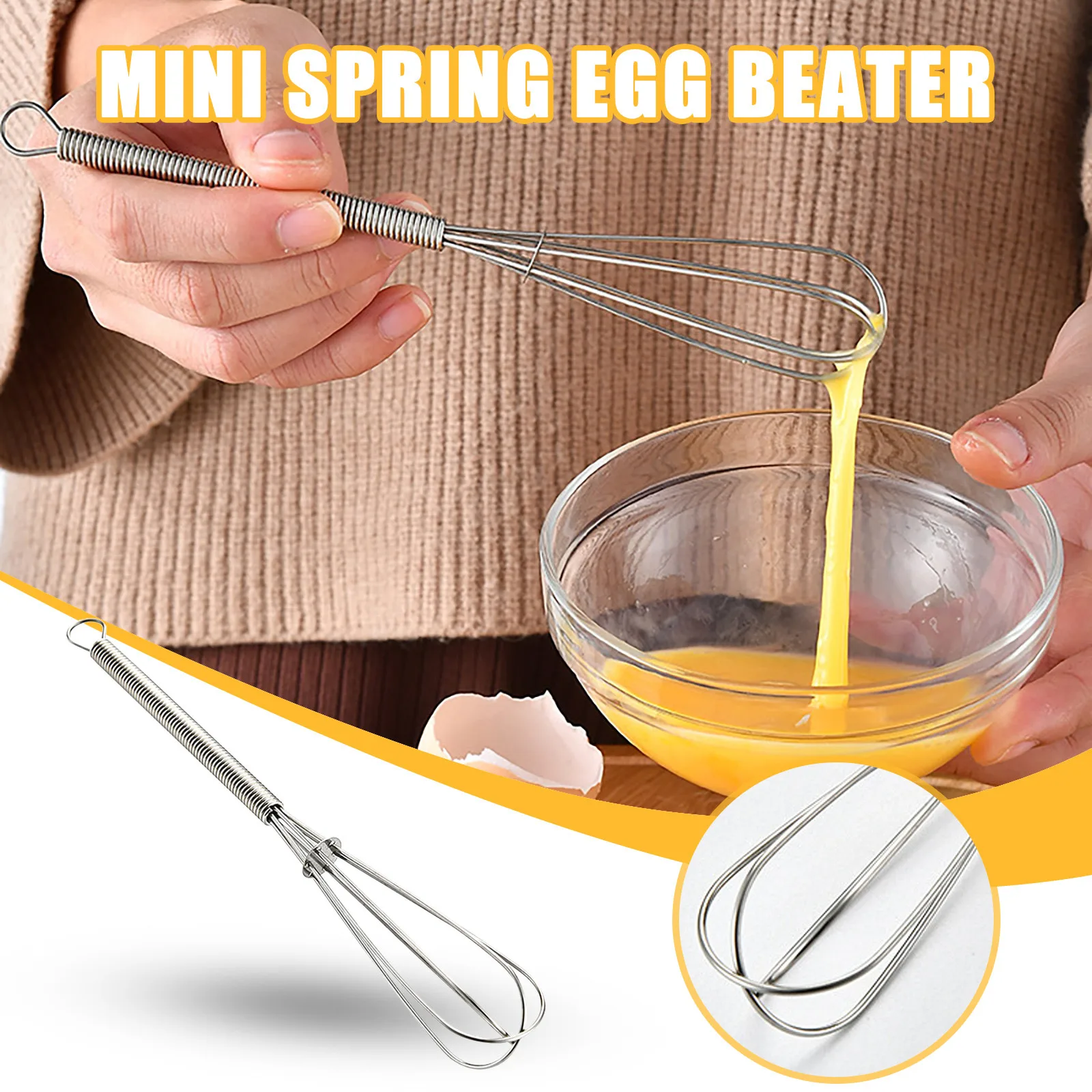 NEW 1PC Stainless Steel Balloon Wire Whisk Manual Egg Beater Mixer Kitchen Baking Utensil Milk Cream Butter | Дом и сад