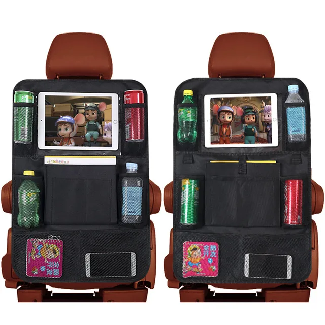 Auto Rücksitz Organizer mit Touch Screen Tablet Halter + 9 Lagerung Taschen  Kick Matten Auto Sitz Zurück Protektoren für Kinder kleinkinder - AliExpress