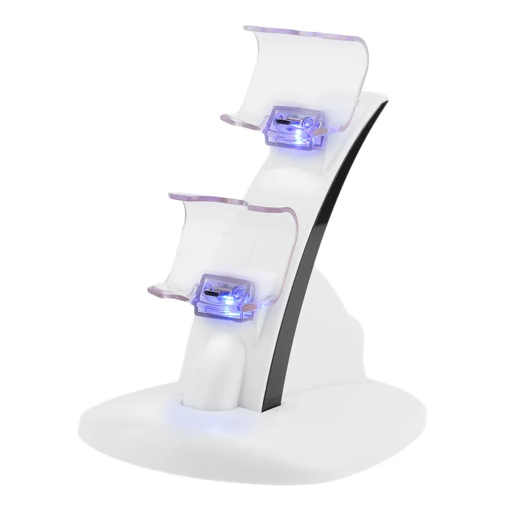 Светодиодный Micro USB двойной док-станция зарядное устройство Подставка 2 светодиодный Micro USB ручка для Playstation 4 для PS 4 тонкий контроллер с usb-кабелем