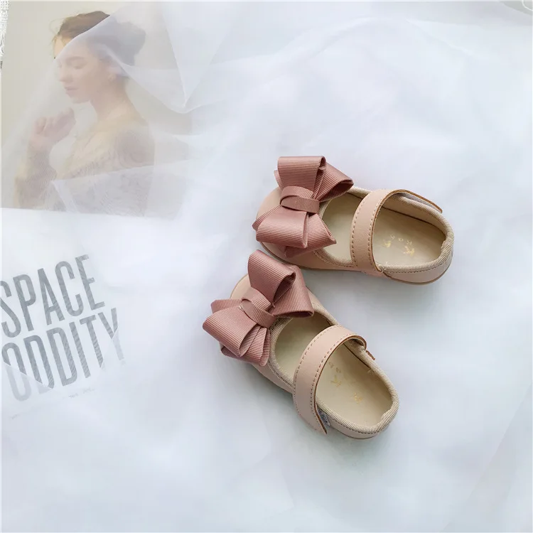 Spring Girls Leather Shoes Children Girls Baby Princess Big Bowknot Sneakers PU Single Shoes Kids Dance Shoes 21-30 comfortable sandals child Children's Shoes