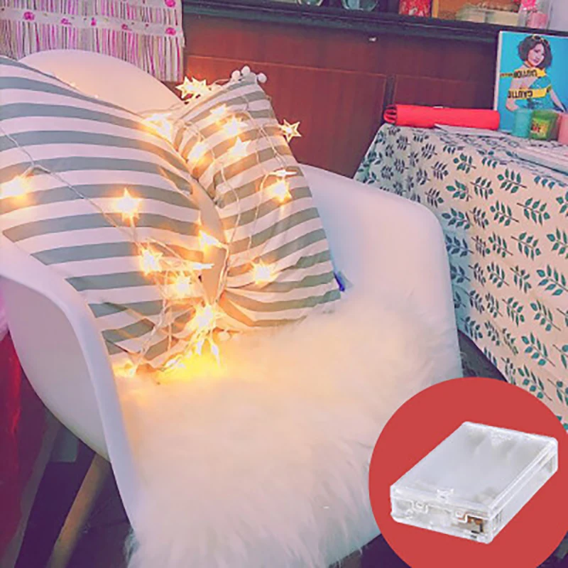 LED Fairy светильник 2/5 м гирлянды Батарея питание гирлянда Медный провод для
