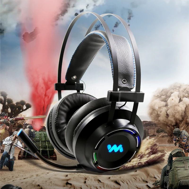ZOP игровая гарнитура с микрофоном светодиодный светильник глубокий бас игра