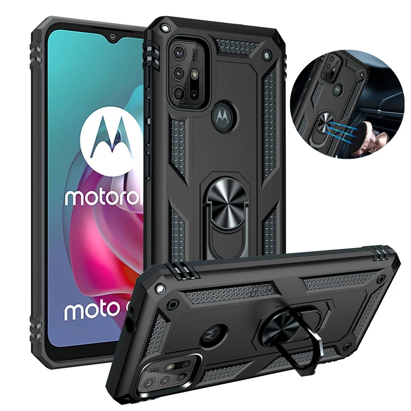 Magnetic Ring Armor Protective Case for Motorola Moto G-Series