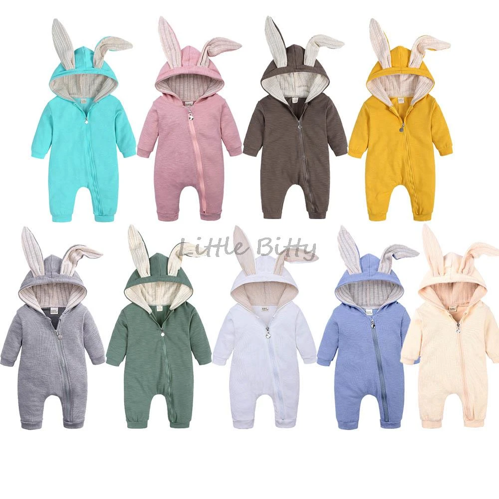 Baby Bodysuits made from viscose  New Hooded Baby Rompers Rabbit Ear For Babies Boys Girls Clothes Romper Newborn Jumpsuit Infant Costume Baby Outfits Clothing cool baby bodysuits	