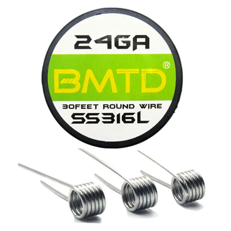 

SS316L 24 26 28 30 32 Gauge RDA RBA Rebuildable Atomizer Heating Wires E cigarette Stainless steel Heating Wires 10m/roll