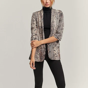 

Autumn Fashion Animals Stripes Blazer Women V neck Cardigan Suit Casual Office Street Blazer Coat Female Jacket XB8607