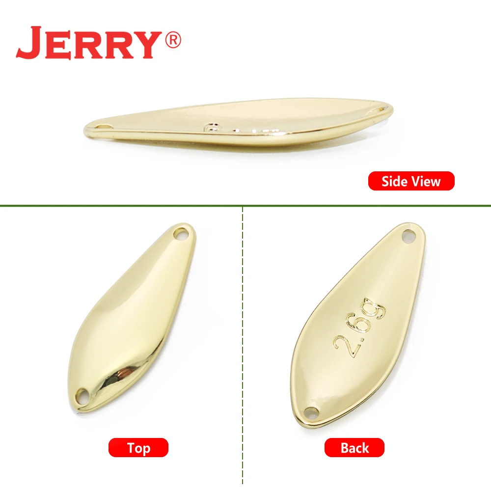 Jerry YANN Unpainted Fishing Lure Blanks Metal Spoon Lure 50pcs 2.2g Brass  Trout Perch Artificial Wobbler Casting Tackle