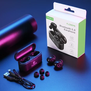 

Floveme Airdots Wireless earphone Voice control Bluetooth 5.0 Noise reduction Tap Control With Charging Box For iPhone huawei