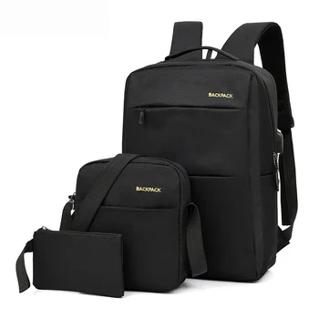 

Backpack for men three piece USB computer backpack leisure travel bag for women high school student bag
