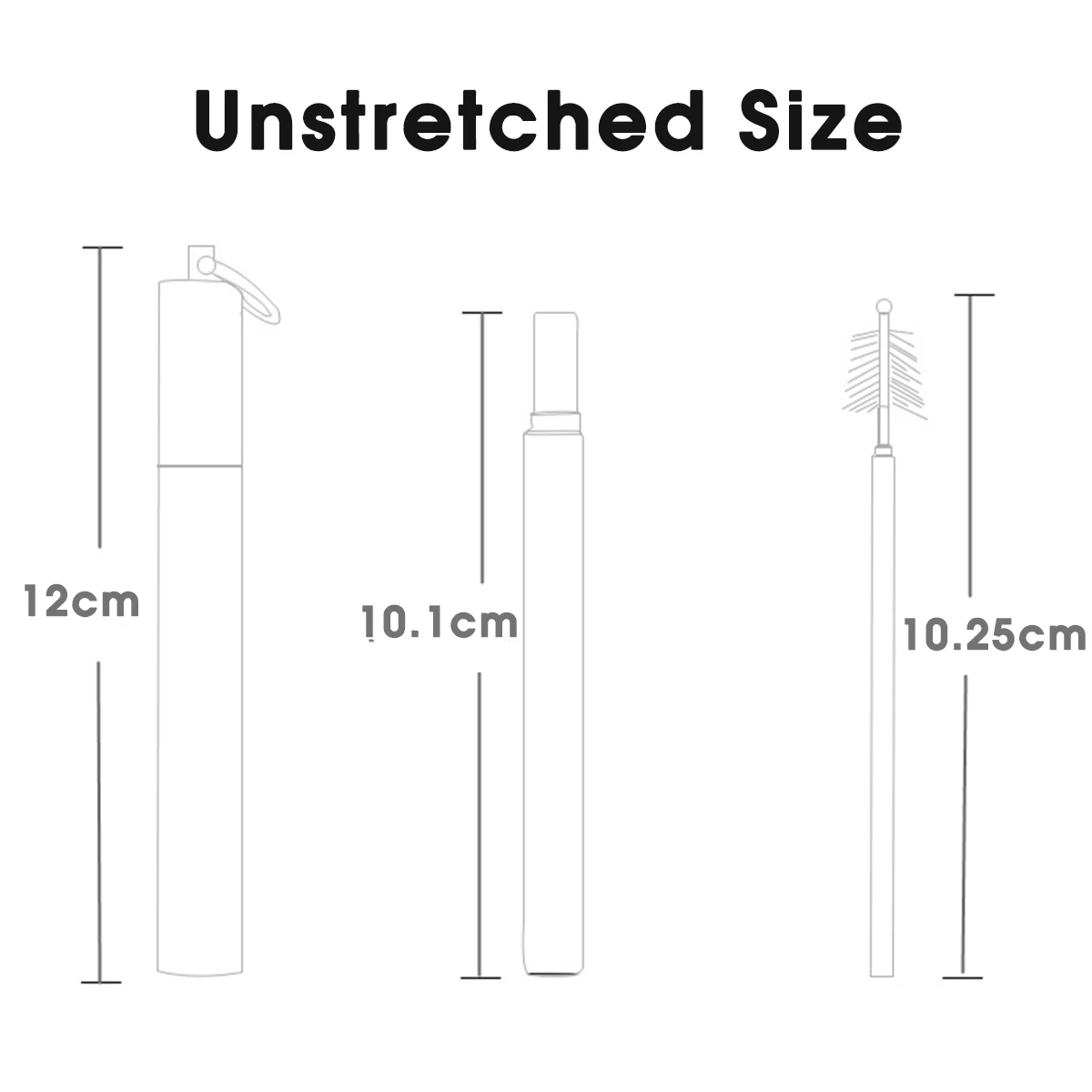 Portable Stainless Steel Telescopic Drinking Straw Foldable Metal Straw Eco Friendly Reusable Straw with 1 Cleaning Brush