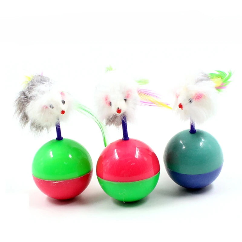 Прочные игрушки для кошек Mimi Favorite fur mouse Tumbler Kitten Cat Toys пластиковые игровые мячи для ловли кошек C1720 j