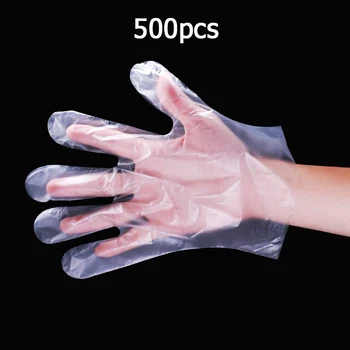 

500pcs PE Disposable Gloves Home Kitchen Cooking Gloves Sanitary Gloves Plastic Dishwashing Catering Multifunction Gloves