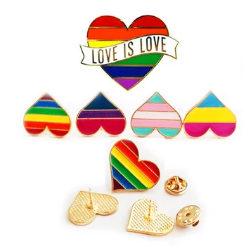 

New Rainbow Enamel Brooches Sheep Mouse Heart Flag Lapel Pins Lesbians Gays Pride Badge Love is Love Cartoon Jewelry