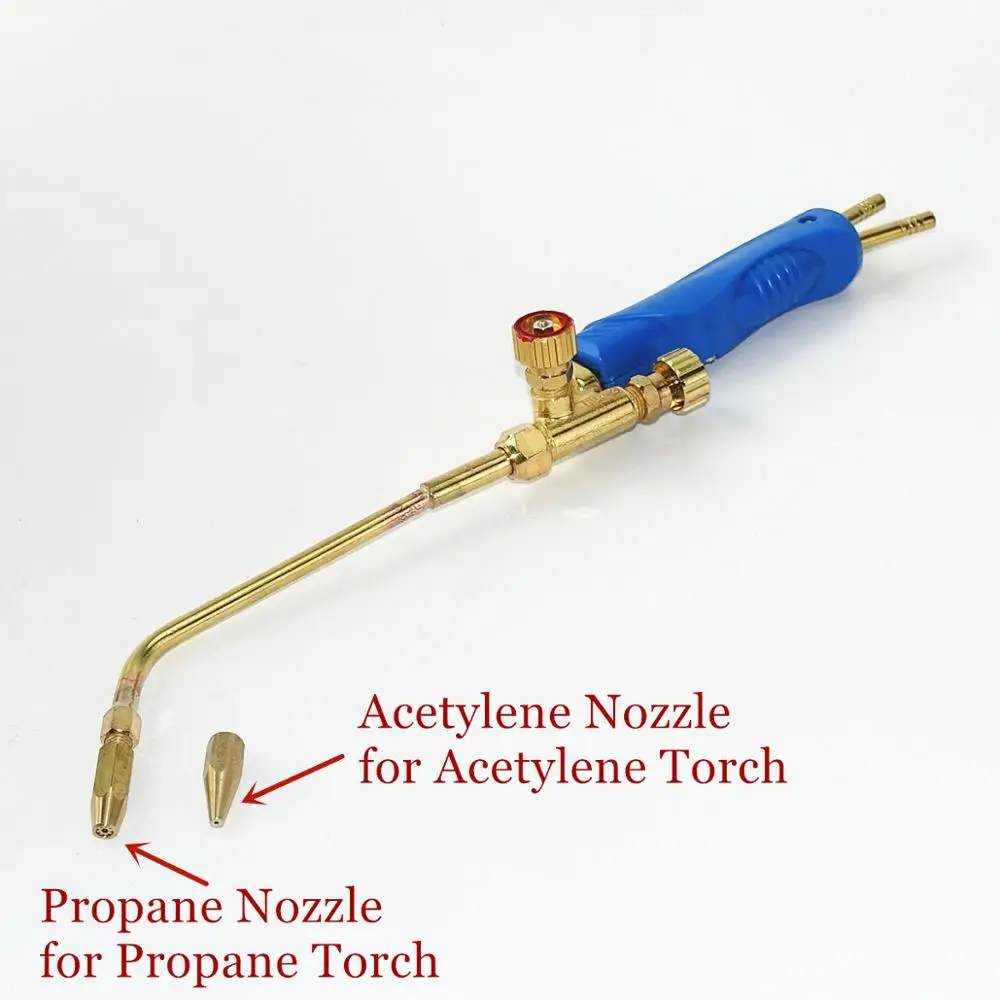 Gas Torch Welding Torch Mini Gas Brazing Torch H01-2 Oxygen Propane Gas Natural Coal LPG for Weld Braze Solder Steel Copper Aluminum Silver