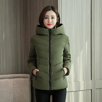 

Hooded Long Parkas Women 2020 Winter Solid Jacket Slim Stand Collar Plus Size Cotton Padded Casual Outwear Chaquetas Mujer