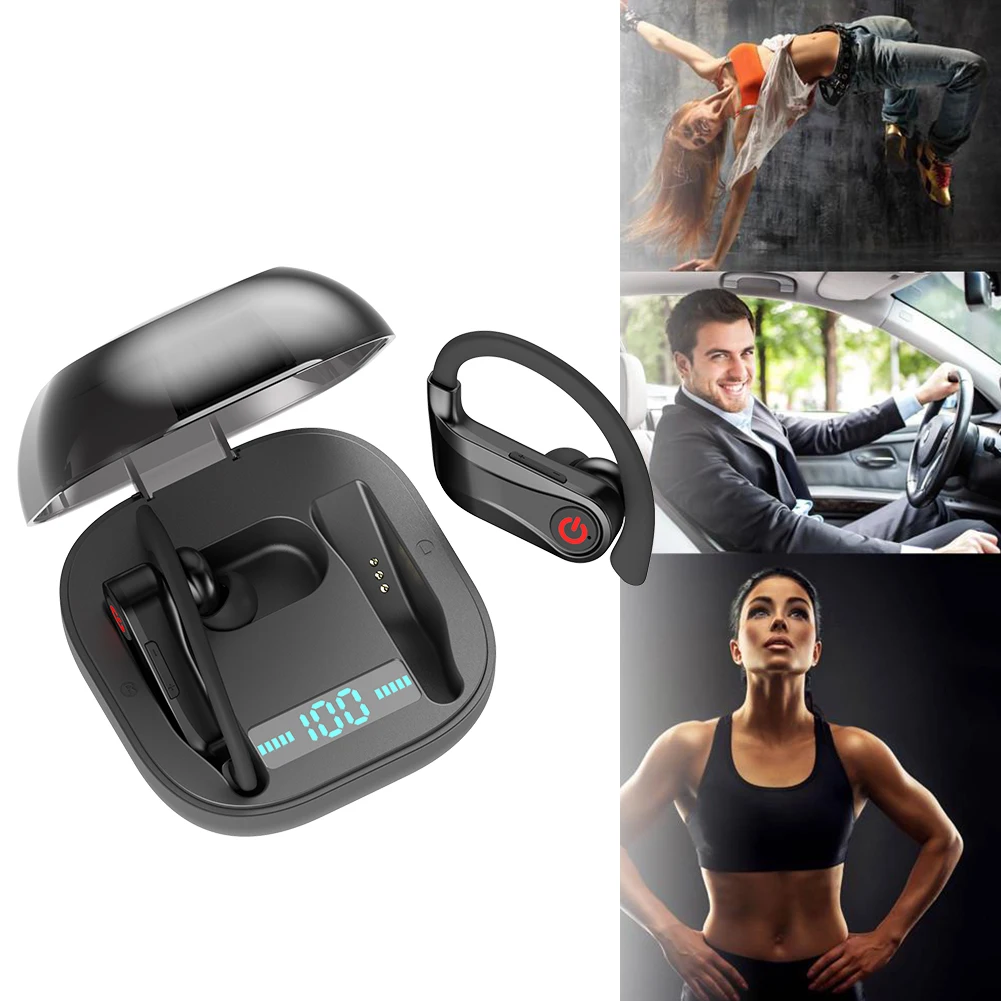 Q62 TWS Bluetooth 5,0 гарнитура беспроводной цифровой дисплей водонепроницаемый беспроводной бинауральные металлические наушники спортивные наушники с микрофоном