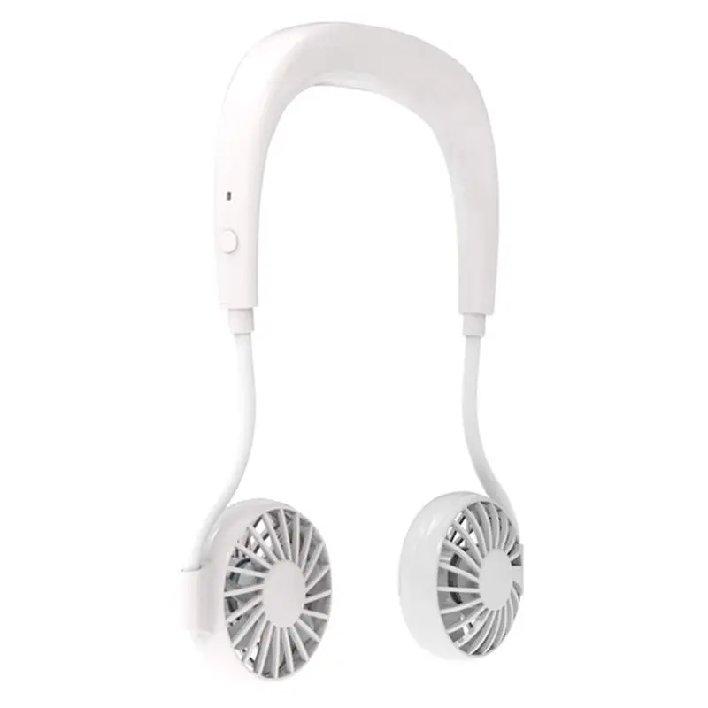 

2019 Hands-free Neck Band Hanging USB Rechargeable Dual Fan Mini Air Cooler Summer Portable Level 3 wind Large battery capacity