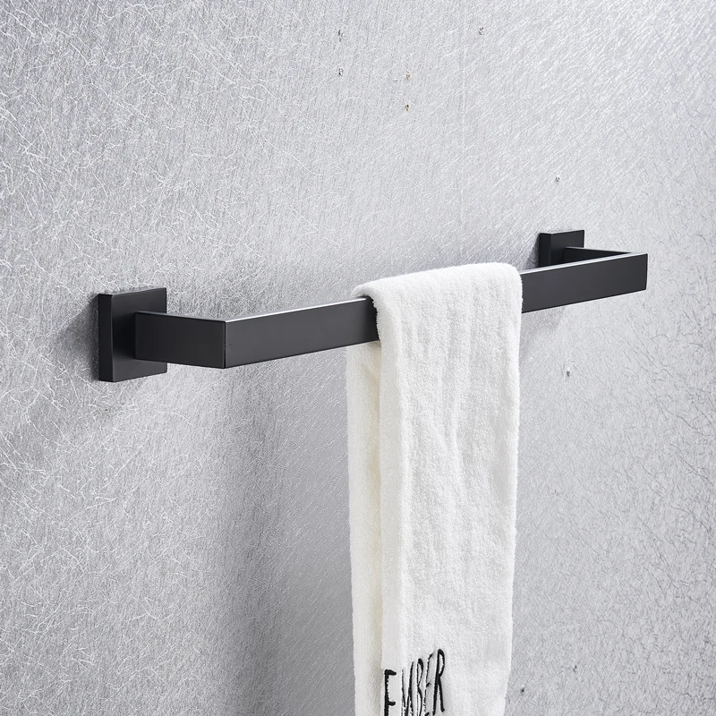 Bathroom Hardware Sets Black Toilet Paper Holder Towel Rack Robe Hook Bath Hardware Sets Accessories Wall Mount