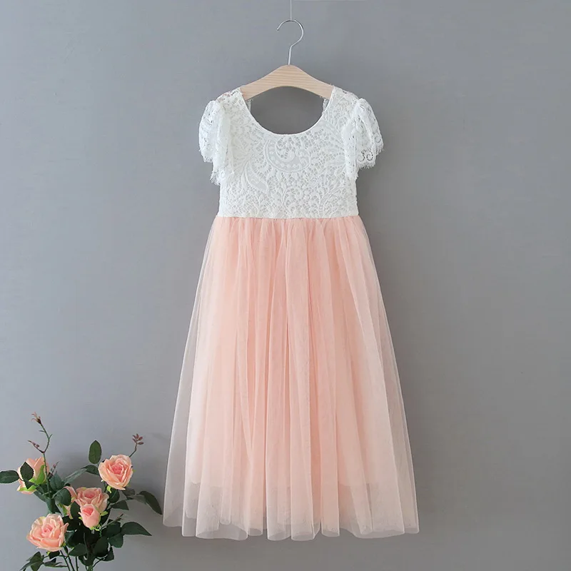 ; новое летнее платье принцессы для маленьких девочек; кружевное прямое платье из тюля для свадебной вечеринки; Одежда для маленьких девочек; E13844