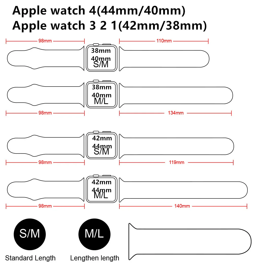 Силиконовый спортивный ремешок для apple watch 5, 4, 40 мм, 44 мм, ремешок для браслета iwatch 42 мм, 38 мм, серия 5, 4, 3, 2, 1 аксессуар