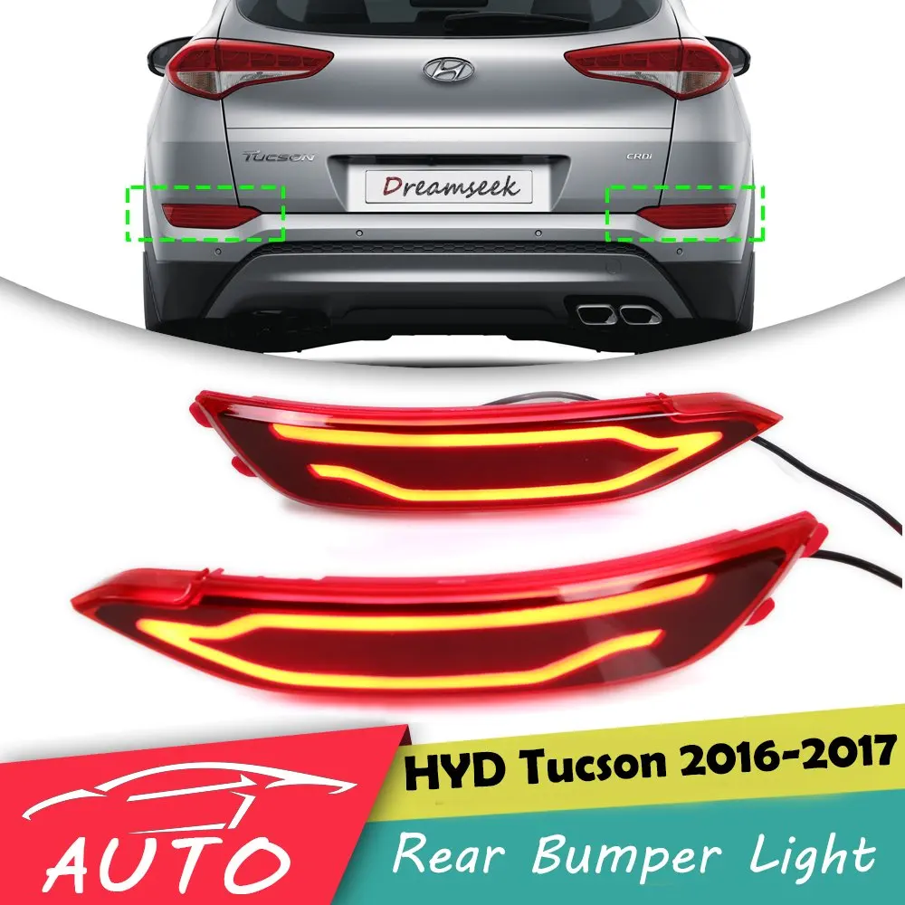 Red LED Rear Bumper Tail Light For Hyundai Tucson 2016 2017 Driving Brake Lamp |