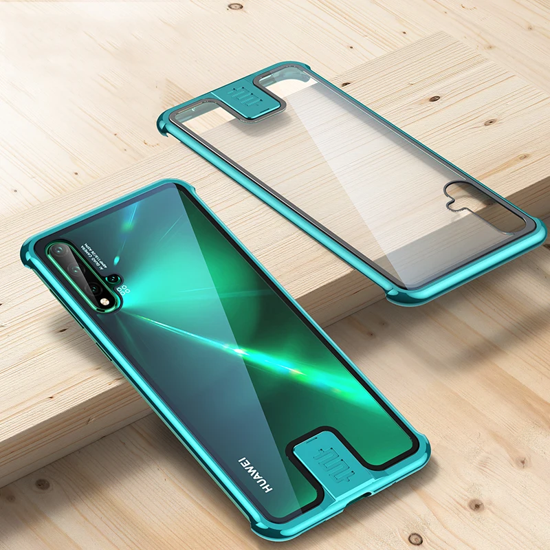 Чехол для huawei Nova 5/Pro 9h твердость прозрачное закаленное стекло и Алюминиевый металлический слайдер для huawei Nova5 Pro жесткие чехлы