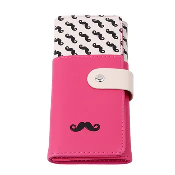 

Fashion Cute Long Wallet Women PU Leather Cartoon Beard Buckle Wallets Lady Clutch 7 Colors Card Holder Female