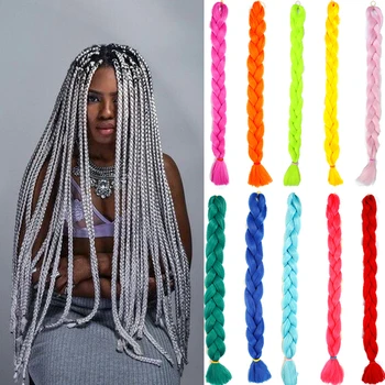 

DIANQI synthetic hair products kanekalon braided hair extender 82 inches 165g / pack huge crochet braid fiber hair