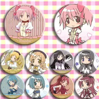 

10pcs/1lot Anime Puella Magi Madoka Magica Kaname Madoka Akemi Homura Figure Badges Round Brooch Pin Gifts Kids Toy