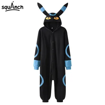 

Eevee Umbreon Onesie Black Blue Cartoon Anime Kigurumis Jumpsuit Unisex Women Couple Overalls Winter Cute Kawaii Pajama Suit