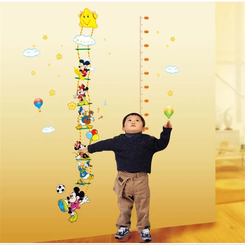 Мультфильм Микки ребенка высота стены стикер гостиная спальня художественное оформление стен Настенная Наклейка s для детской комнаты