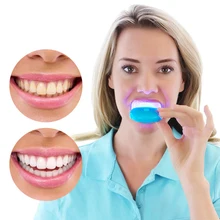 Mini dentes clareamento led luz profundamente clarear clarear os dentes remover pigmento luz fria botão bateria de alta intensidade luz azul