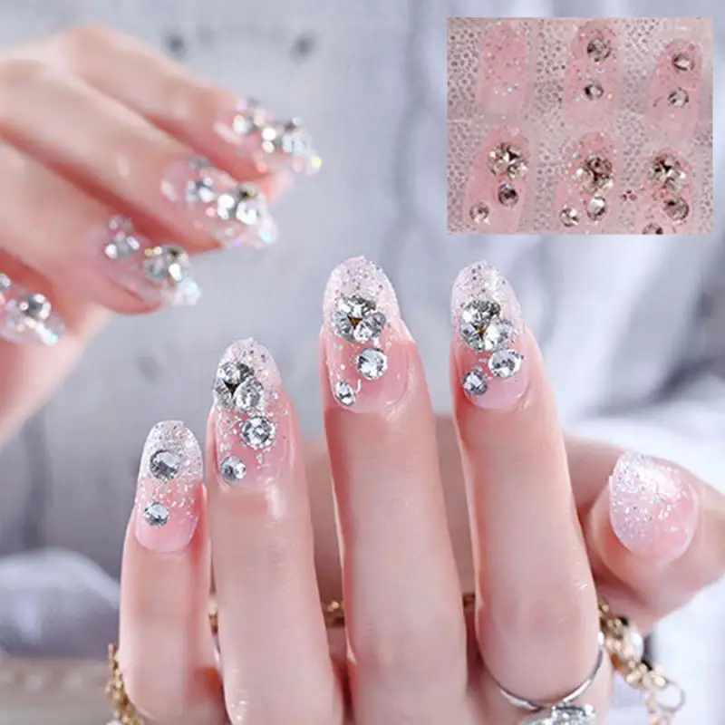 Пудра с круглой головкой искусственные ногти алмазной спинкой накладные для
