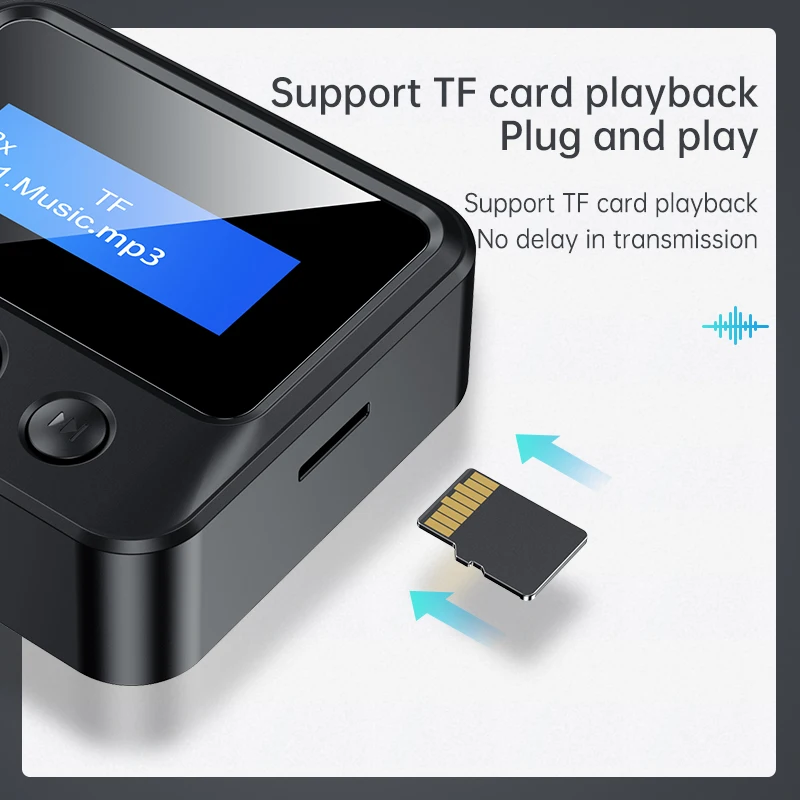 Bluetooth 5.0 Audio Transmitter Receiver LCD Display RCA 3.5mm AUX USB Dongle Stereo Wireless Adapter For Car PC TV Headphones_voghion.com