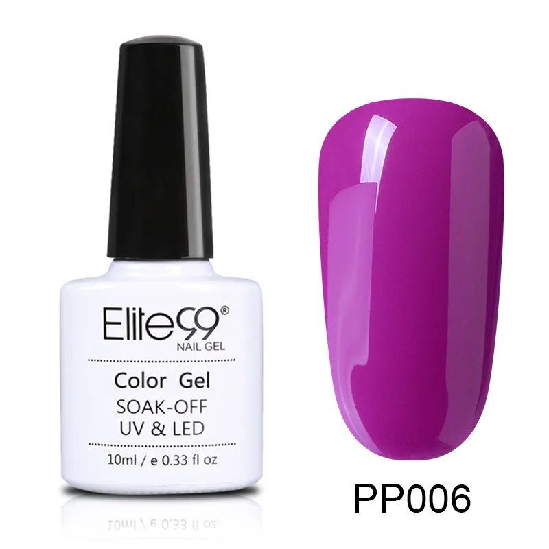 PP006 Elite99 10 мл сверкающий Платиновый УФ-гель для ногтей мерцающий Маникюр замачивающийся лак для ногтей Полупостоянный Гель-лак - Цвет: PP006