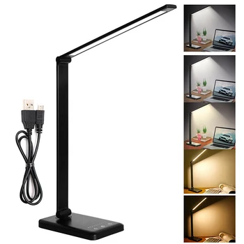 

Stepless Dimmable Desk Reading Light Foldable Rotatable Touch Switch LED Table Lamp USB Charging Port Timing Night Lamp