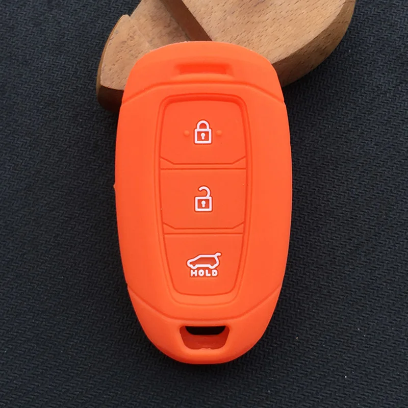 Premium Silicone Car Key Cover for Hyundai - 3-Button Protection Shell