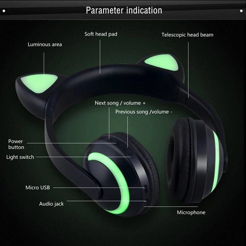 ZW-19, женские наушники с Bluetooth, беспроводные, косплей, наушники с ушками оленя, фея, кролик, кошачьи ушки, hifi гарнитура для девочек, подарок