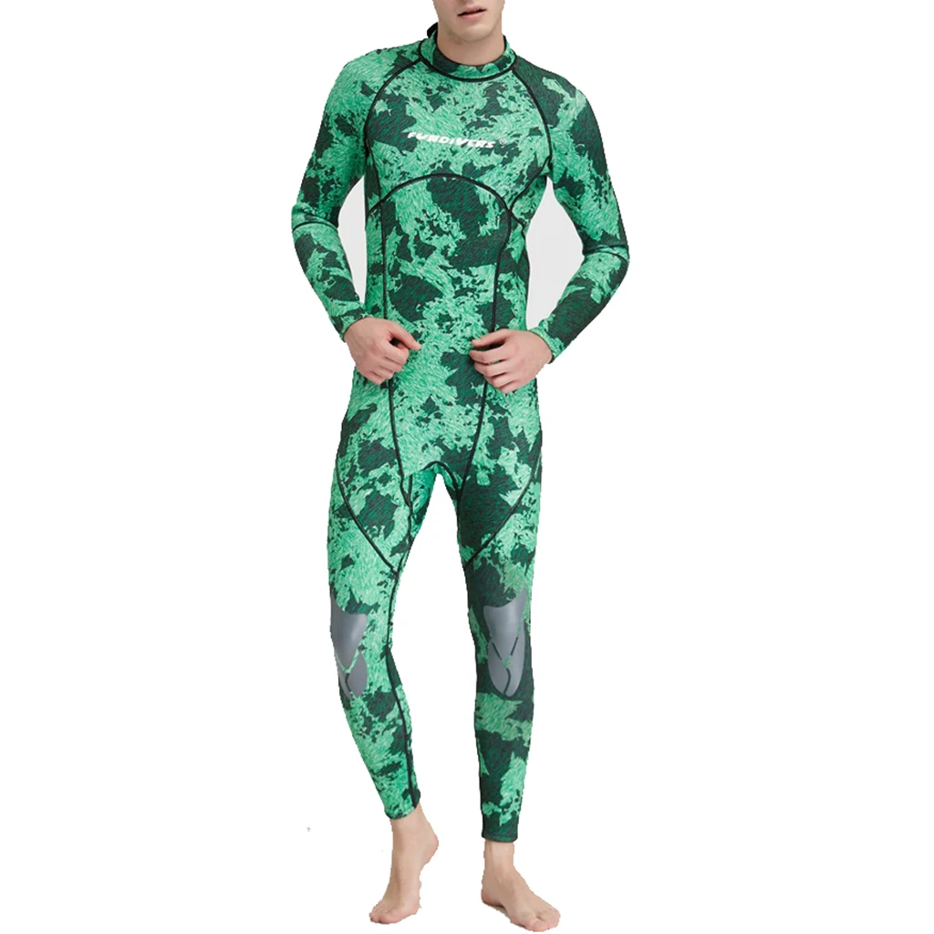 Men Full Body Wetsuit 3mm Neoprene Dive Suit Scuba Diving Snorkeling Jumpsuit Green Size S / M / L / XL / XXL / XXXL