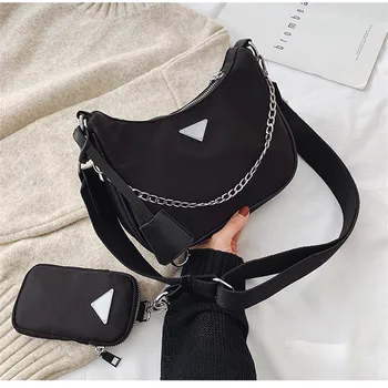 

Vintage Oxford Women Crossbody Bag for Women 2020 Luxury Rivets Chains Shoulder Handbags Women Bags Designer With Mini Pocket