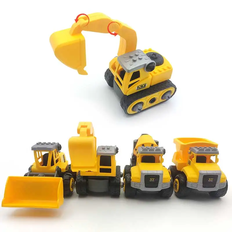 4Pcs Boy Car Constructor Building Block Compatible Designer Screwdriver Tool Set Educational Game Montessori Toy for Children