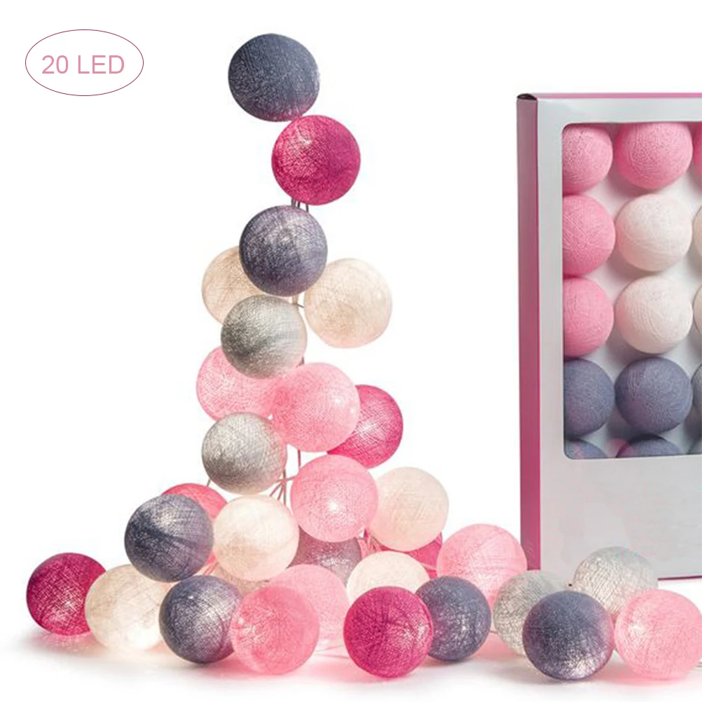 3M 20balls 10/20 Вт, 30 Вт, 40 светодиодный s Чистый хлопок; связка шаров огней светодиодный гирлянда гирлянды открытый сад Свадебный праздник света - Испускаемый цвет: 3M 20balls