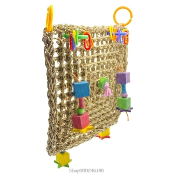 

Straw Braid Rope Net Hammock Ladder Bird Foraging Wall Toy for Parrot Parakeet Cockatiel Conure Cockatoo African Grey S18 20