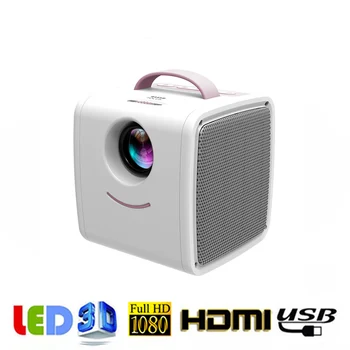 

Q2 LCD Mini Portable Projector One Hand Gripped Support 1080P Full HD HDMI USB VGA Porket Projector for Children Study