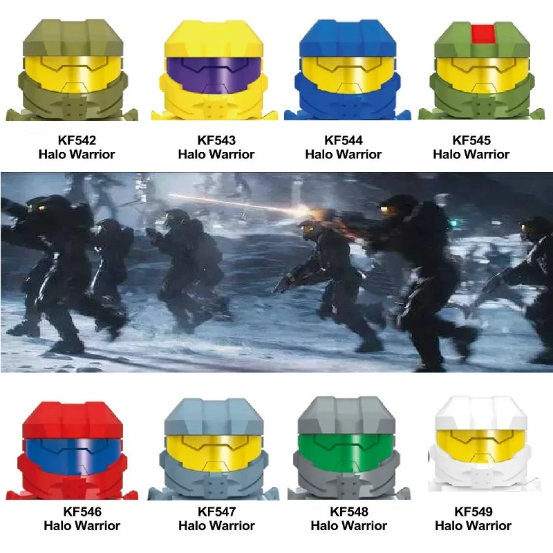 With Real Metal Weapon Series Halo Spartan Solider Action Warrior Building Blocks For Children Gift Best Toys KF6043 | Игрушки и хобби