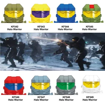 

With Real Metal Weapon Series Halo Spartan Solider Action Warrior Building Blocks For Children Gift Best Toys KF6043